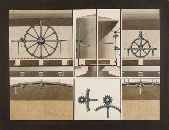 19th Century  FRENCH SCHOOL - Study for the Refortification of Paris: Designs for a Cogwheel for a Revolving Floor | MasterArt